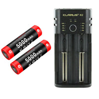 Chargeur Klarus K2 USB pour batteries Li-ion / IMR / Ni-Cd / Ni-MH + 2 batteries